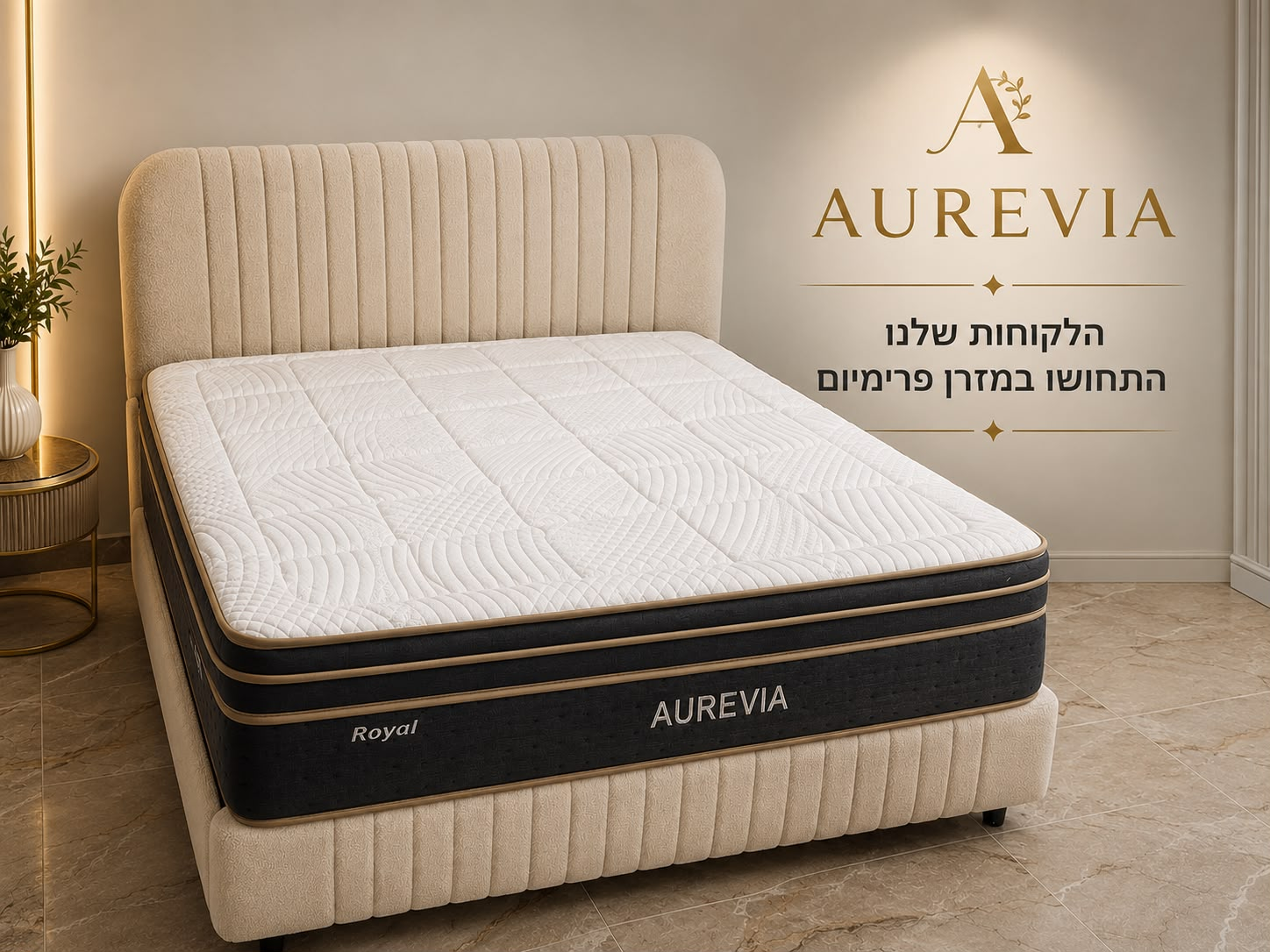 חדר שינה יוקרתי עם מזרון אוריביה